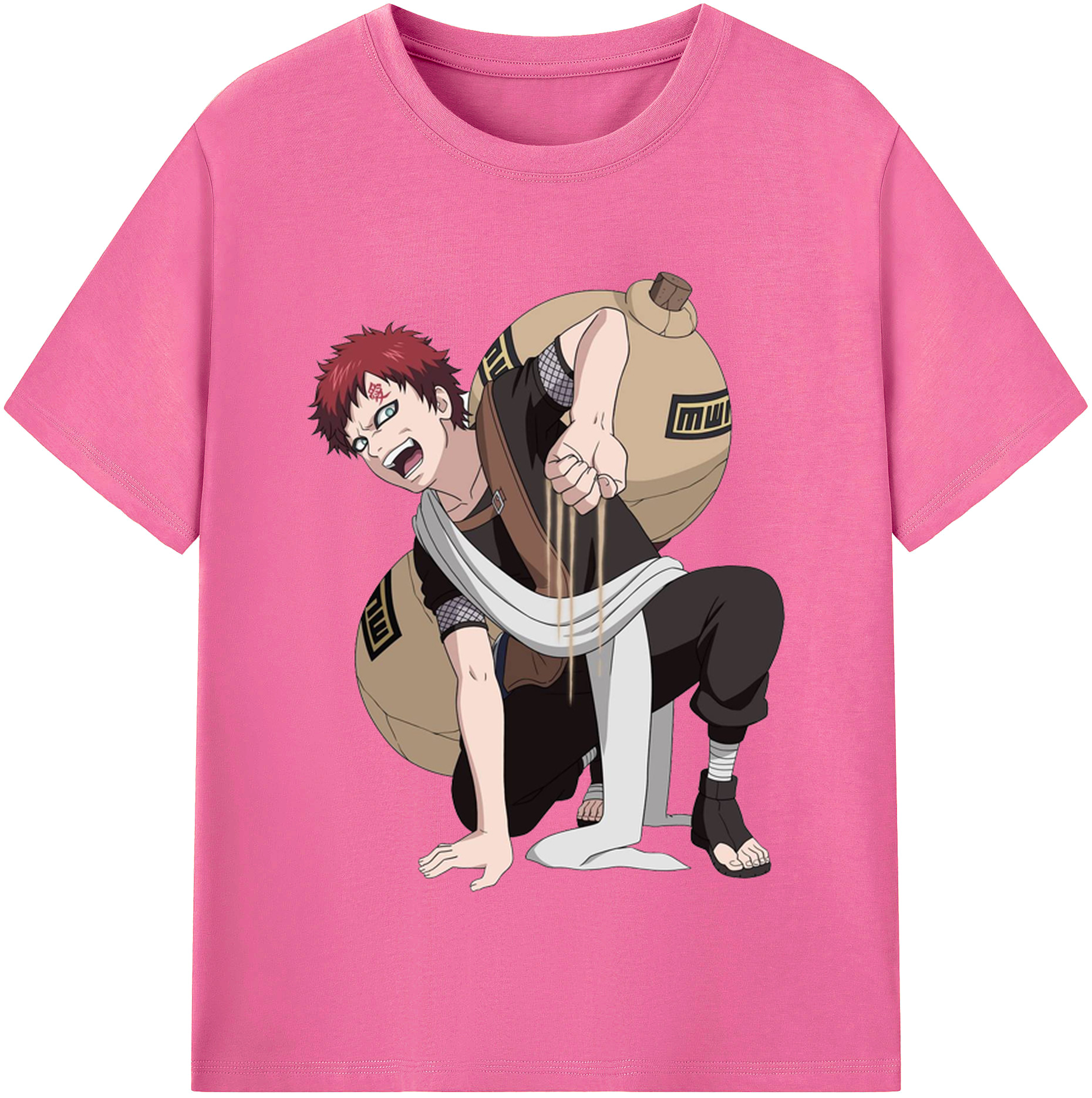 （画像用） NARUTO -ナルト- ガアラ Gaara レディースカジュアルプリントTシャツ（綿100％）